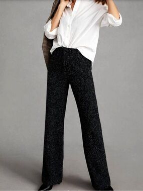 Anthropologie Essentiel Antwerp Black Wide-Leg Knit Pants Size 6